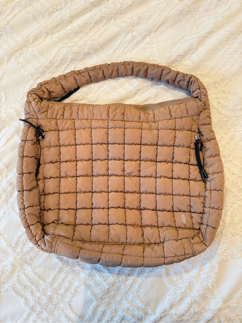 FP Movement by Free People Quilted Puffer Shoulder Bag in Taupe